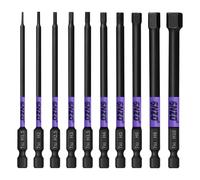 Allen Key Drill Bit Set 10PCS 100MM Allen Key Socket Set H1.5-H10 1/4 Inch Hex Shank Hex Screwdriver Bits Sets Magnetic Screwdriver Bits for Assembling Furniture, S2 Steel Wrench