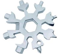 Allen Key Set 18 in 1 Snowflake Allen Key Wrench Multifunctional Screwdriver Portable Mater Hex Keychain Tools Bicycle Combination Spanner Alan Keys Sets (Color : Silver)