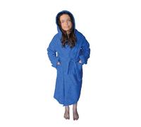 ALLEN & MATE 100% COTTON Hooded Kids Bathrobe - 380 GSM, Safety Certified, Soft Lightweight & Absorbent Robe for Boys & Girls (6-7 Years, Blue Starfish)