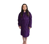 ALLEN & MATE 100% COTTON Hooded Kids Bathrobe - 380 GSM, Safety Certified, Soft Lightweight & Absorbent Robe for Boys & Girls (8-9 Years, Purple Starfish)
