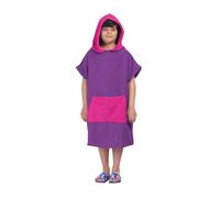 ALLEN & MATE 100% COTTON Kids Beach Poncho Towel - Quick Dry Swim Changing Robe with Hood & Pocket for Boys & Girls