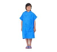 ALLEN & MATE 100% COTTON Kids Beach Poncho Towel - Quick Dry Swim Changing Robe with Hood & Pocket for Boys & Girls