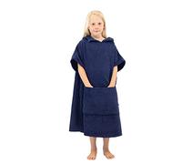 ALLEN & MATE 100% COTTON Kids Beach Poncho Towel - Quick Dry Swim Changing Robe with Hood & Pocket for Boys & Girls