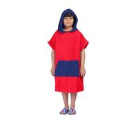 ALLEN & MATE 100% Cotton Kids Changing Robe Surf Poncho, Safety Certified Oversized Hooded Wearable Towel for Boys & Girls (Royal Blue Navy Blue)