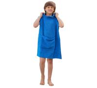 ALLEN & MATE 100% Cotton Kids Changing Robe Surf Poncho, Safety Certified Oversized Hooded Wearable Towel for Boys & Girls (Blue Starfish)