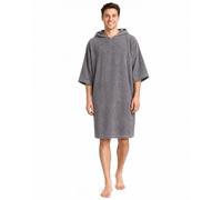 ALLEN & MATE 100% Cotton Terry Cloth Surf Poncho Adult Changing Towel Robe | 100% Cotton Terry, Hood, Deep Side Pocket, S-M Fits 5ft5-5ft11, L-XL Fits 6ft-6ft5, Unisex, Change Anywhere, Machine Wash