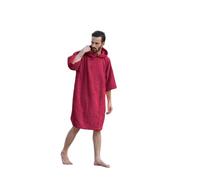 ALLEN & MATE 100% COTTON Unisex Hooded Surf Poncho - 380 GSM, Safety Certified, Oversized Robe for Men & Women (L-XL, Wine Red Dolphin)