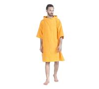 ALLEN & MATE 100% COTTON Unisex Hooded Surf Poncho - 380 GSM, Safety Certified, Oversized Robe for Men & Women (L-XL, Orange Dolphin)