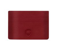 ALLEN & MATE 100% Leather Minimalist Wallet - Slim RFID Blocking Card Holder for Men & Women - Holds 6 Cards & Cash (Maroon)