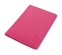 ALLEN & MATE 100% Leather Passport Holder Travel Wallet, RFID Blocking Travel Folio Travel Document Organiser for Men & Women (Red)