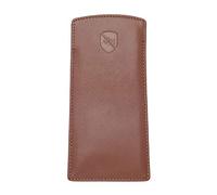 ALLEN & MATE 100% Leather Slim Glasses Case for Reading and Computer Glasses for Men & Women (Tan Premium)