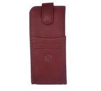 ALLEN & MATE 100% Leather Slim Glasses Case for Reading and Computer Glasses for Men/Women with Optional Inbuilt Card Holder