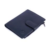 ALLEN & MATE 100% Leather Women Wallet Compact RFID Blocking Small Ladies Purse Bi-fold Wallet with Zipper Coin Pocket with ID Window (Black Premium)