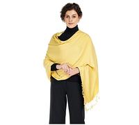 ALLEN & MATE 100% Viscose Ladies Shawl Scarf Wrap Stole - Soft Lightweight Large Size 78 x 27 in (200 x 70 cm) - Elegant Pashmina for Travel, Evening, Wedding & Gifting (Gold)