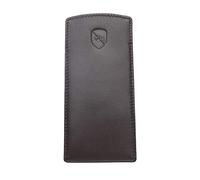ALLEN & MATE Genuine Leather Eyeglass Case, Slim Slip-In Reading Glasses | 100% Genuine Leather, Interior Fits to 5.5in Wide x 1.8in Lens Height, Cleaning Cloth, Not for Sunglasses