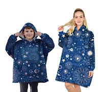 ALLEN & MATE Hoodie Blanket Ultra Soft Warm Cosy Sherpa Fleece Oversized Sweatshirt for Boys Girls Teens Women Men Adults (Blue Space, One Size)