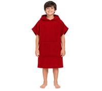 ALLEN & MATE Kids Surf Poncho Towel Robe, Hooded Changing Robe, 6-13 Years | 100% Cotton Terry, Hood, Front Pocket, Free Head Towel, Fits 46-62in Tall, Change Underneath, Pool Beach Swim, Machine Wash