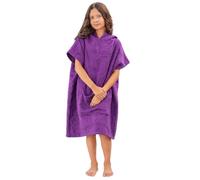 ALLEN & MATE Kids Surf Poncho Towel Robe, Hooded Changing Robe, 6-13 Years | 100% Cotton Terry, Hood, Front Pocket, Free Head Towel, Fits 46-62in Tall, Change Underneath, Pool Beach Swim, Machine Wash