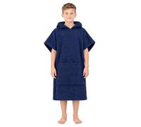 ALLEN & MATE Kids Surf Poncho Towel Robe, Hooded Changing Robe, 6-13 Years | 100% Cotton Terry, Hood, Front Pocket, Free Head Towel, Fits 46-62in Tall, Change Underneath, Pool Beach Swim, Machine Wash