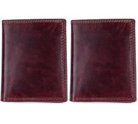 ALLEN & MATE Men's Leather Wallet - Fold Over Oil Pull Up Leather - Slim RFID Blocking Bifold Credit Card Holder Men’s Bi-fold Wallet - Gents Slim Wallet Gift for Him (Pack of 2)