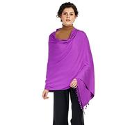 ALLEN & MATE Soft Ladies Scarves Pashmina Shawls and Wraps for Wedding Scarfs Handcrafted for Women Winter (Purple)