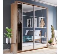 allen medium wardrobe with 2 sliding doors in shetland oak