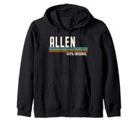 Allen Name Birthday Original Retro Name Man Humor Vintage Zip Hoodie