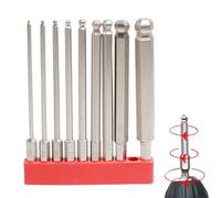 Allen Wrench Set, Ball End Hex Bits, Magnetic Hex Driver | 9 Pieces, Magnetic Design for Drilling Brick, Cement, Granite, Walls, Wood, Tiles, Porcelain, Metal, Stone, Construction and