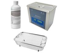 Allendale Ultrasonic Cleaner Compact Benchtop 3 Litre Bundle Includes Ultrasonic Cleaner Bath, Basket, 1 Litre Carburettor Engine Parts Ultrasonic Fluid, Mechanics Ultrasonic Bundle
