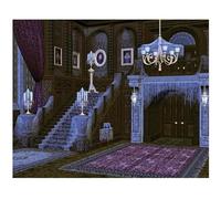 Allenjoy 10x8ft Halloween Haunted House Backdrop Middle Ages Retro Spooky Deserted Mansion Spider Web Stairs Background Decor Photography Photoshoot Studio Booth Props