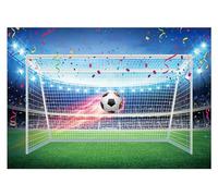 Allenjoy 7x5ft Football Backdrop Soccer Pitch Stadium Auditorium Light Photography Background for Boys Newborn Baby Shower Sports Theme Happy Birthday Party Decor Banner Portrait Photo Booth Props