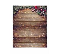 Allenjoy 8x10ft Snowflake Gold Glitter Christmas Wood Wall Photography Backdrop Xmas Rustic Barn Wooden Floor Background for Children Portrait Photo Studio Booth Photobooth Photographer Prop