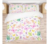 Allenjoy Butterfly Watercolor Multicolor Dream Comforter Set with 1 Pillowcase for Bedroom Bedding Decor, Decorations for Girls Kids Teens Daughter Sister Twin Size