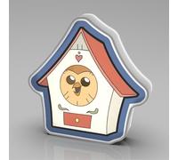 Allenjoy Owl Clock House Night Light Desk Lamp - Wall Mountable LED Lightbox Sign, Home Office Room Decor, Gifts for Girls Teens Kids Fans Daughter
