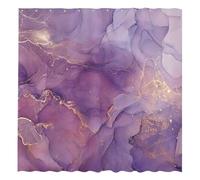 Allenjoy Purple Marble Shower Curtain Lavender Gold Pattern Elegant Texture Abstract Fabric Bathroom Curtains Set Ink Art Painting Decor Durable Bathtub Showers Decor 72x72 Inch