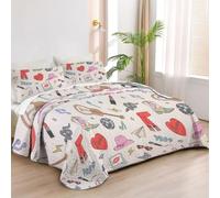 Allenjoy Queen Size Pop Music Queen Quilt Bedspreads Artist Bed Set Bedding Coverlet Fabric Washable with 2 Pillow Shams SC00009-007