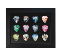 Allenkwok Guitar Pick Display Frame, 8.3" x 6.7", Frame for 12 Guitar Picks (0.5-3.0mm), Guitar Pick Picture Frame, Desktop and Wall Mountable, Perfect for Guitarists and Music Lovers