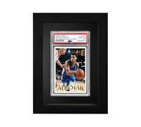 Allenkwok Single Graded Card Display Frame - Compatible with PSA, CGC, TAG Slabs, Solid Wood Frame with Black Velvet EVA, 8.1" x 5.9" x 0.78", Single Card Wall-Mount or Desktop Display