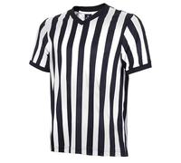 allentian Men's Official Black & White Stripe Referee/Umpire Jersey - Pro-Style V-Neck Referee Uniform, Great for Basketball, Football, Soccer (XL)