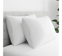 AllerEase Maximum Pillow Protector Particle Barrier Soft Comfortable Machine Washable Zippered Pillow Cover, White King Size, 2 Pack White