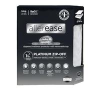 AllerEase Platinum Zip-Off Top Waterproof Mattress Protector King Size 360 Degree Zipper Allergen Barrier Temperature Balancing Luxurious Plush Top Separately Machine Washable Mattress Cover (White)