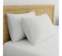 AllerEase Ultimate Cotton Pillow Protector Advanced Allergy Protection Temperature Balancing Comfort Zippered Pillow Cover, King, White- 4 Pack