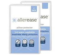 AllerEase Washable Hot Water Wash Pillow Protector, King, White 2 Count