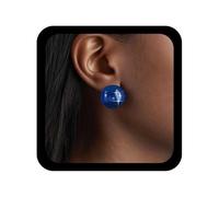 Allereya Boho Blue Ball Stud Earrings Acrylic Ball Earring Round Glass Stud Earring Large Balls Earring Resin Bead Party Prom Jewelry for Women