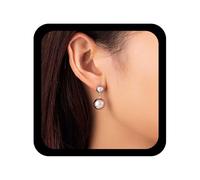 Allereya Boho Silver Metal Ball Dangle Earrings Ball Beads Drop Earring Silver Bead Earring Polished Balls Stud Earring Minimal Beaded Jewelry for Women