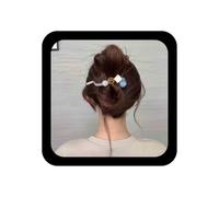 Allereya Large Gem Hair Clip Resin Banana Hair Clip White Acrylic Hair Barrette Clip French Style Twist Hair Barrette Resin Hair Clip Hairpin Decorative Jewelry (White2)