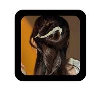 Allereya Large Rhinestone Hair Clip Banana Crystal Hair Clip Gold Cz Hair Barrette Clip French Style Twist Hair Barrette Cz Hair Clip Decorative Hair Accessories (Gold)