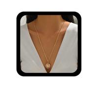 Allereya Punk Face Sun Pendant Necklace Sunshine Choker Necklaces Gold Heavenly Sun Necklace Long Sunburst Necklaces Heavenly Statement Jewellery for Women