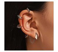 Allereya Vintage Devil Claw Ear Cuff Earrings Dragon Claw Ear Climber Crawler Earrings Gothic Claw Cartilage Ear Wrap Earrings Devil Claw Clip On Cuff Earrings Jewelry for Women and Girls (Silver)