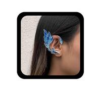 Allereyae Boho Blue Fish Ear Cuff Earrings Koi Fish Earrings Koi Carp Ear Climber Cuff Earring Exaggerated Climber Crawler Earring Wrap Crawler Jewelry for Women（Left), Zinc, No Gemstone
